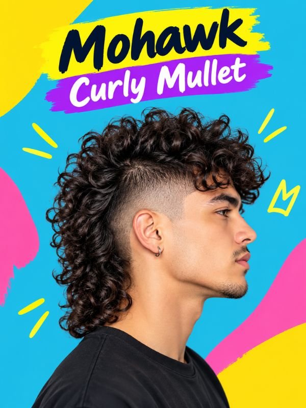 Mohawk Curly Mullet