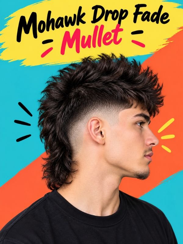 Mohawk Drop Fade Mullet