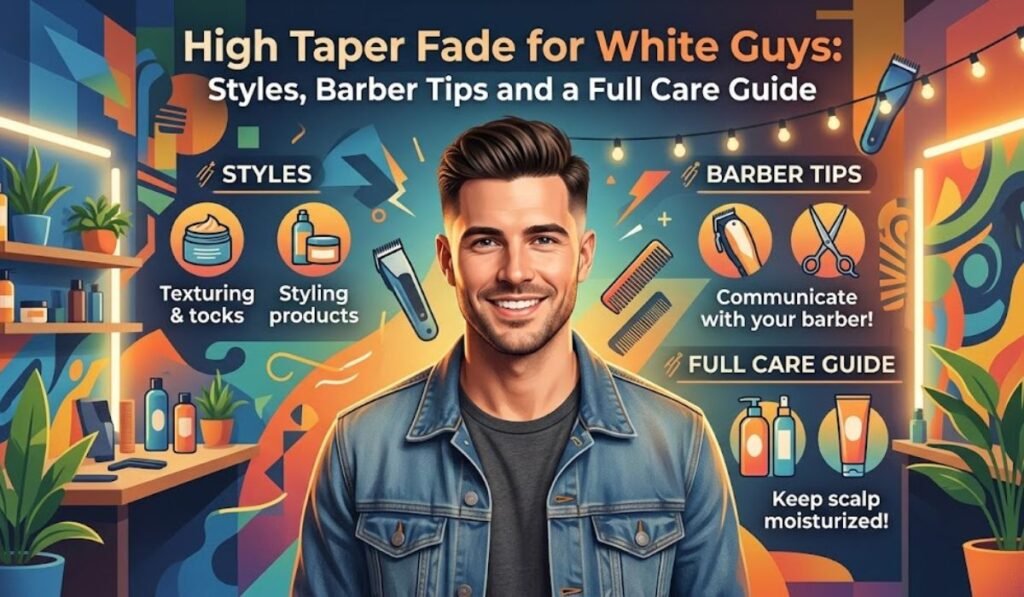 High Taper Fade for White Guys: Styles, Barber Tips and a Full Care Guide
